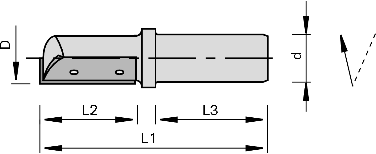 Kāta frēzes ar HW cietsakausējuma nažiem Z=1, MAN - Image 2