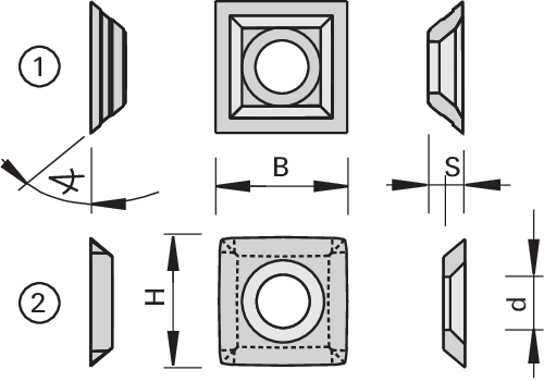 Pagriežmie nazīši HW ar 4 griezējšķautnēm - Hundegger, nažgalvai SurfCut