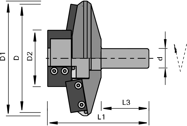 Profilfrēžes EcoPro HW frēzēšanai uz augšējās skaldnes