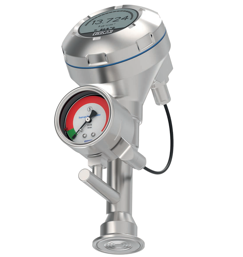 Modelis DMSU21SA; Diafragmas monitoringa sistēma ar HART® protokolu; mērijumiem vidēs ar visaaugstākajām higiēnas prasībām. Piemērots aktīvo farmaceitisko vielu (AFV) ražošanai.