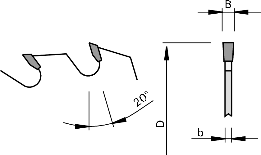 Zāģripas daudzzāģu iekārtām HW “F” ar dzesēšanas rievām - Image 2