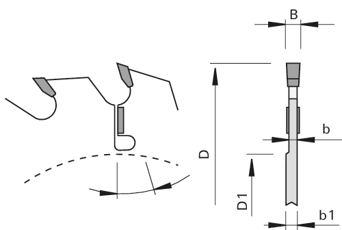 HW zāģripas pirmo rindu zāģēšanai ar HW tīrīšanas zobiem "F" - EWD - Image 2